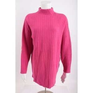 Vintage Nuggets Womens Sweater Mock Neck Pink M Lambswool Angora Rabbit Hair